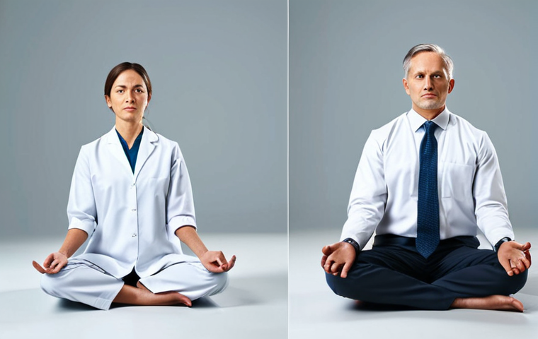 **

A radiologist fully clothed in professional attire, practicing mindfulness meditation in a peaceful studio, natural pose, perfect anatomy, correct proportions, safe for work, appropriate content, professional, modest.

**