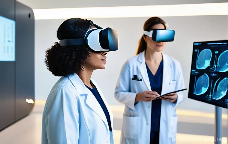 방사선사 영상 처리가 중요한 이유 - A male radiographer, wearing a sterile lab coat, is in a brightly lit diagnostic imaging room, revie... 방사선사 영상 처리가 중요한 이유 - A male radiographer, wearing a sterile lab coat, is in a brightly lit diagnostic imaging room, revie...