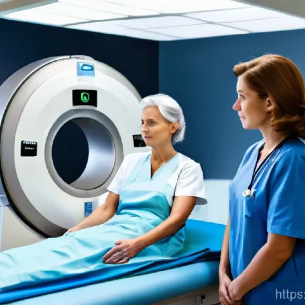 방사선사와 환자 안전 관리 - **Image Prompt 1: The Radiographer Ensuring Patient Safety During an X-ray**
"A female radiograp...