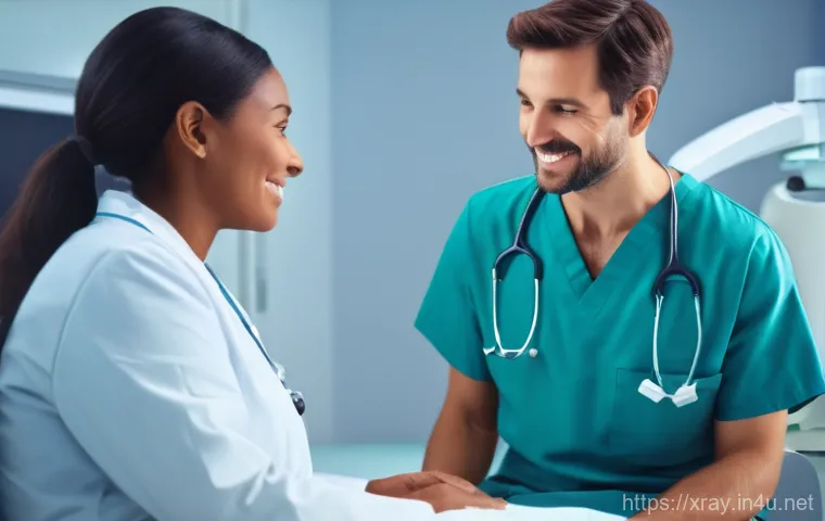 방사선사 병원 선택 기준 - A diverse group of five radiologists, including both men and women across various age groups (from l... 방사선사 병원 선택 기준 - A diverse group of five radiologists, including both men and women across various age groups (from l...